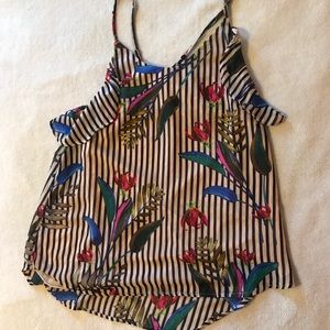 Floral+stripe tank